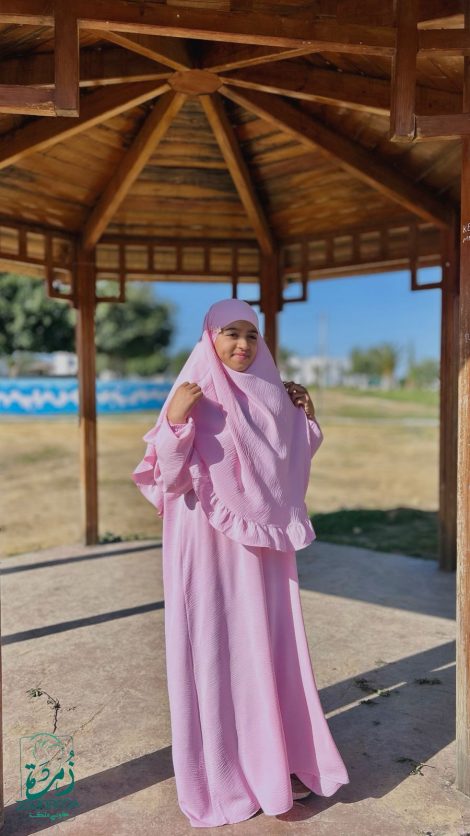 Ensemble Robe & Isdel Froissé Abrar – Élégance Colorée pour Jeune Fille