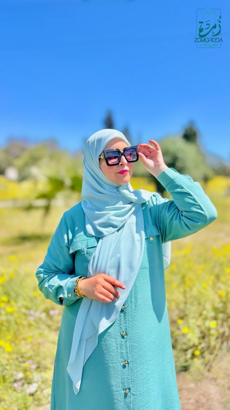 Robe Chemise Kamraya Hadil avec Ceinture – Élégance Moderne pour Femme Voilée