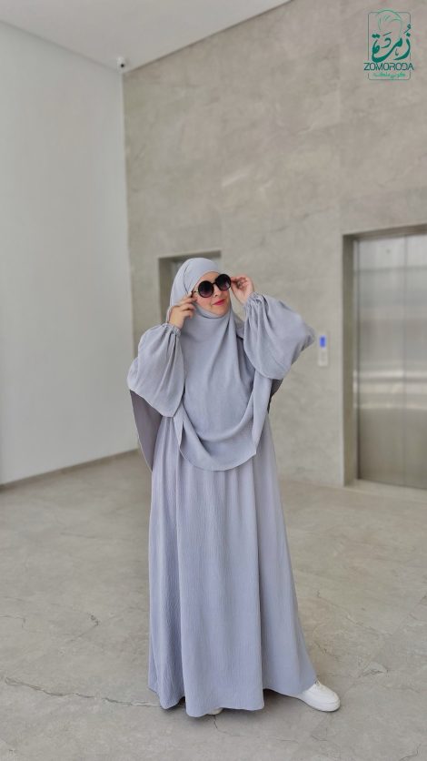 Ensemble Robe & Isdel Froissé Hafsa – Élégance Moderne pour Femme Voilée