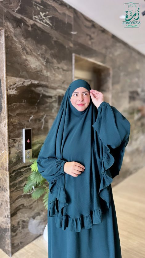 Ensemble Robe & Isdel Froissé Omrati – Élégance Moderne pour Femme Voilée