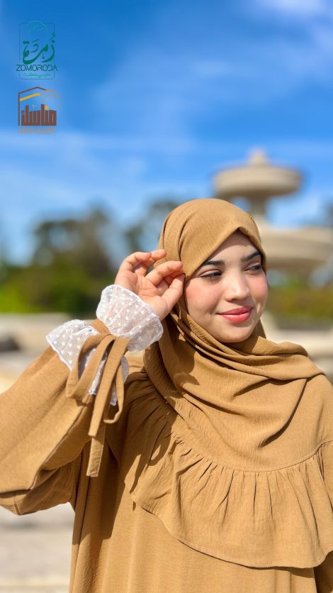 Ensemble Robe & Foulard Froissé Soujoud – Élégance Pudique et Féminine